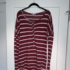 Striped Knit Henley